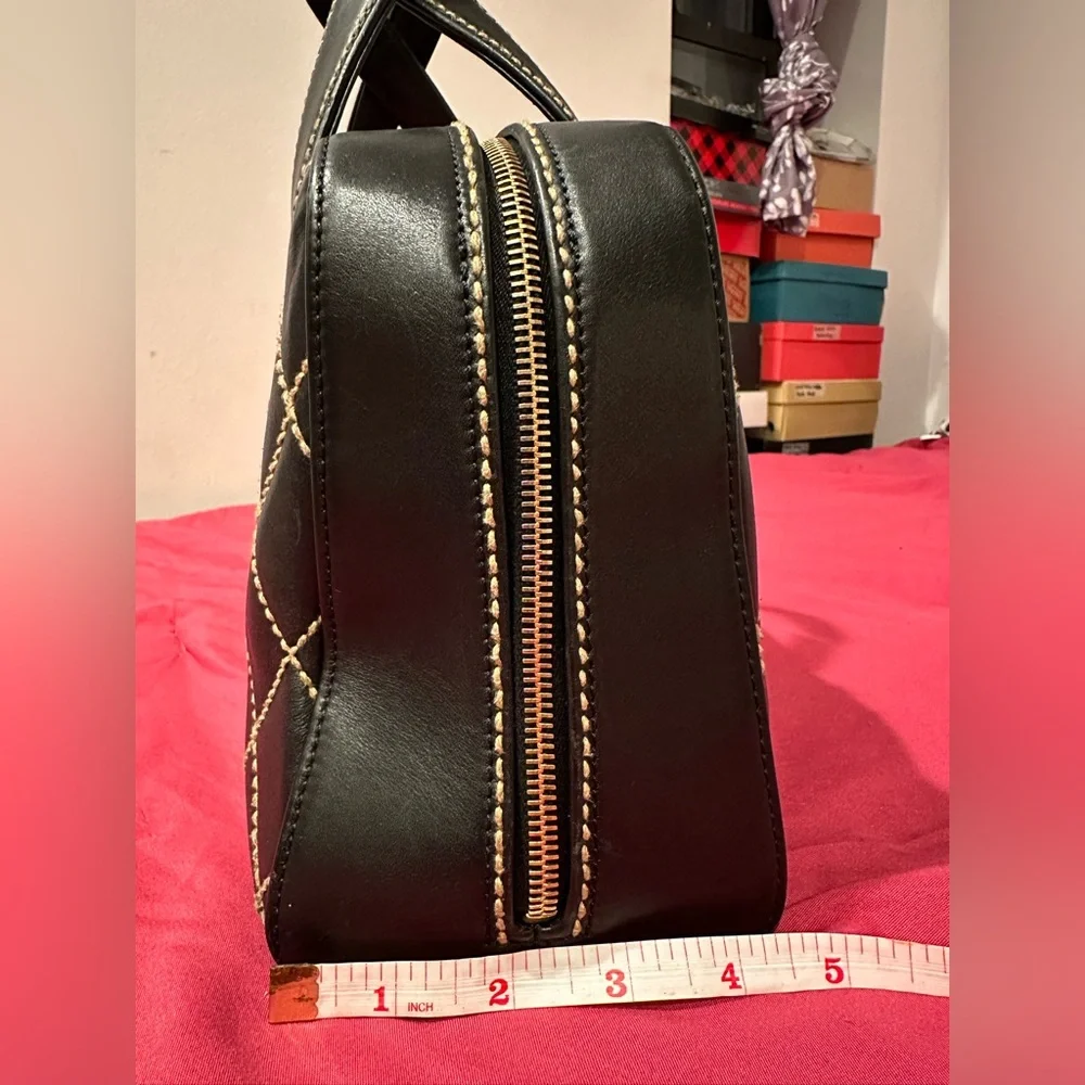 Chanel Vintage Black Quilted  Top Handle Bag